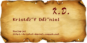 Kristóf Dániel névjegykártya