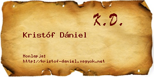 Kristóf Dániel névjegykártya